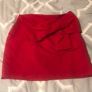 Zara red skirt with bow, like new